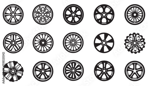 set of rim vector on white background
