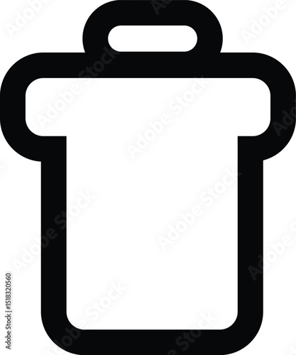 Black and White Trash Can Icon eps