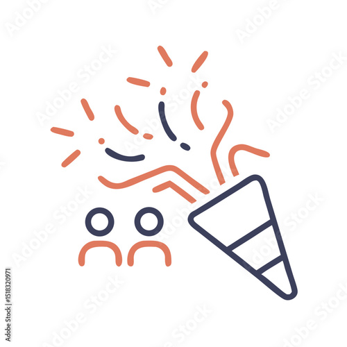 Business Party Confetti Icon for Corporate Celebration and Success