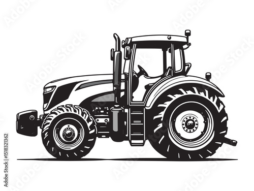 vector of tractor isolated on white background 
