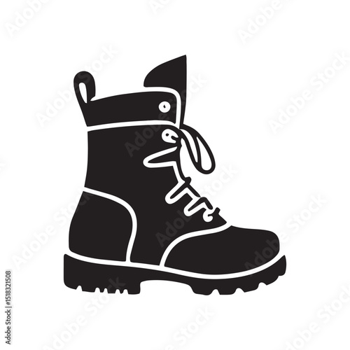 black rubber boots vector
