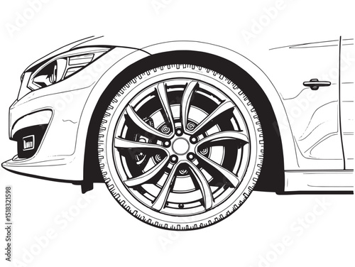 front wheel of the car
