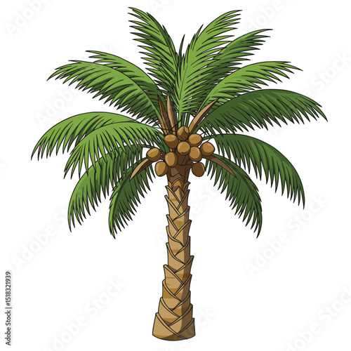 This set of detailed palm and coconut tree silhouette illustrations in black is perfect for adding a touch of tropical paradise to your design projects.