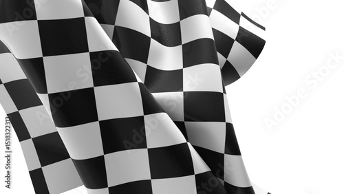The checkered flag waves in the wind a symbol of victory and the thrill of competition