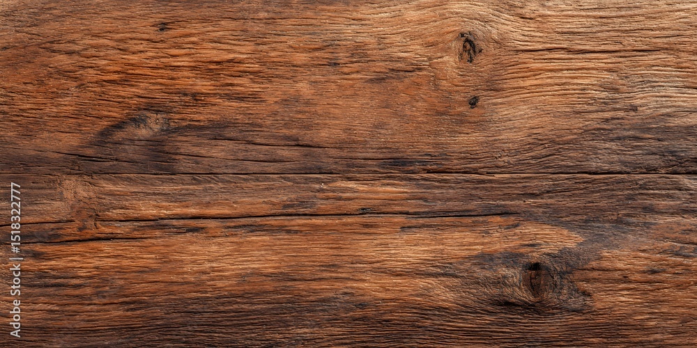Naklejka premium Rustic Barn Wood Plank Texture Worn Finish, Rich Warm Tones