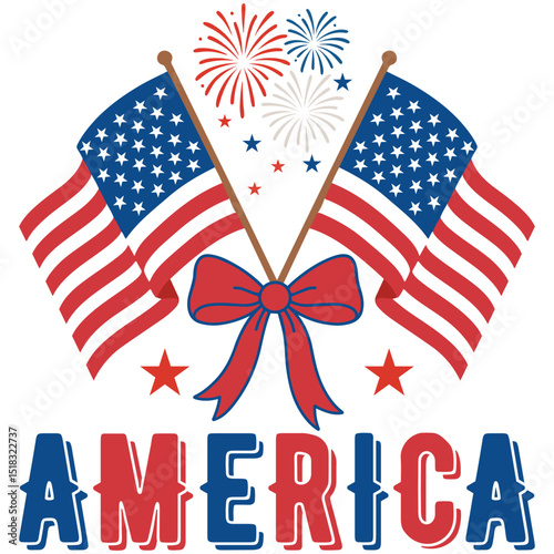 usa flag with bow svg