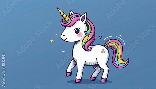 Cute Unicorn Dancing in a Magical Setting Fantasy World Illustration Whimsical Playful Concept