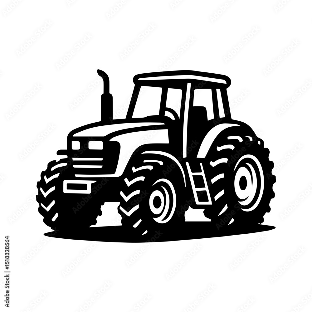 Obraz premium Tractor icon with transparent background agriculture machinery symbol