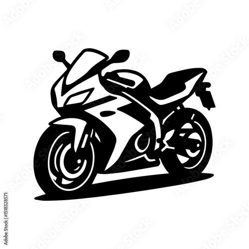 Motorcycle icon in transparent background

