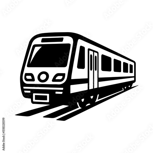 Subway train icon in transparent background
