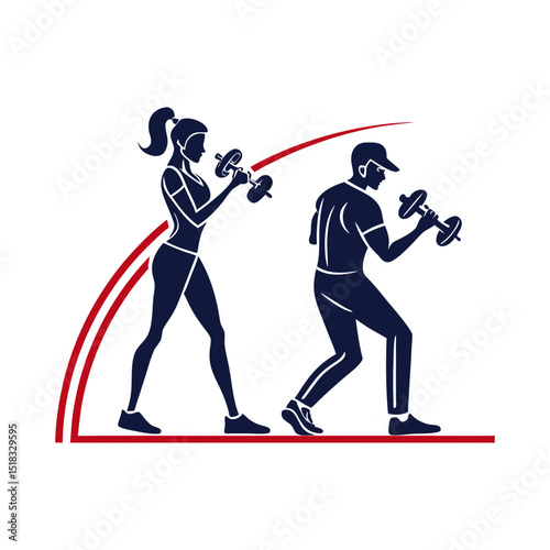 fitness emblem fitness club logo or emblem vector art