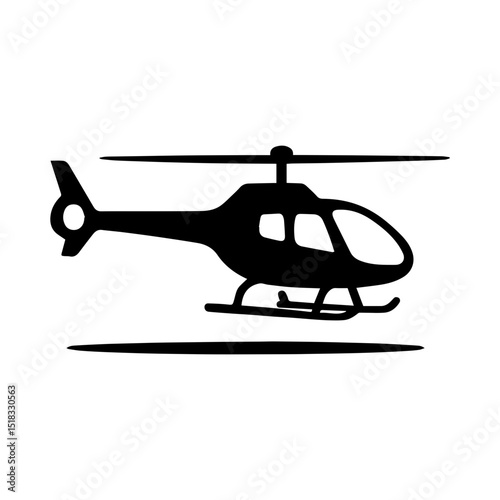 Helicopter icon in transparent background
