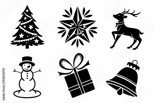 christmas icons set