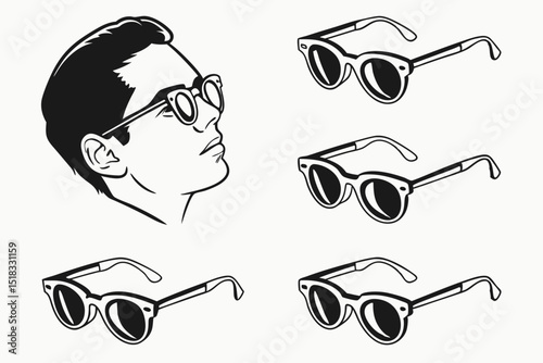 set of funny cartoon character