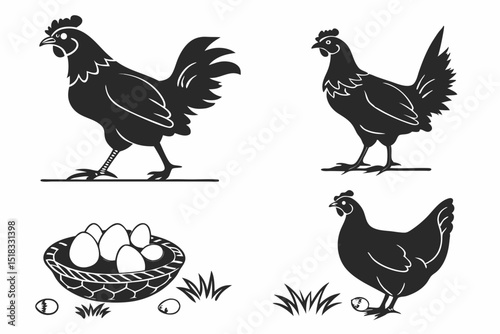 rooster and hen