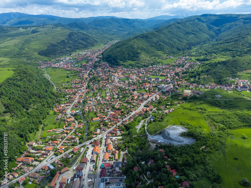 Praid village in Harghita County - Romania seen from above