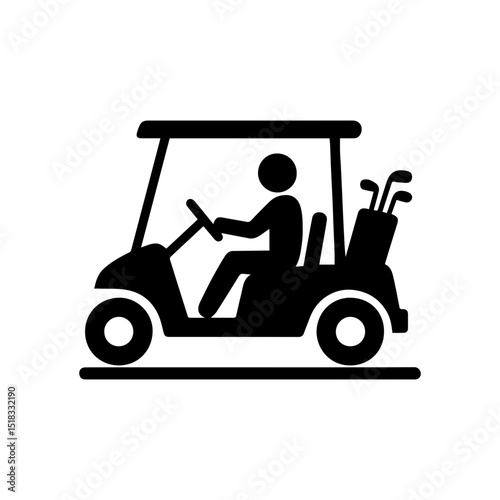 Golf cart icon in transparent background
