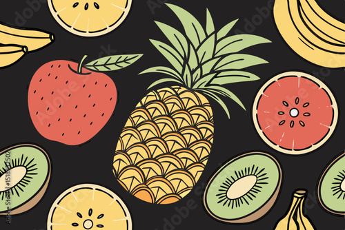 seamless pattern with fruits