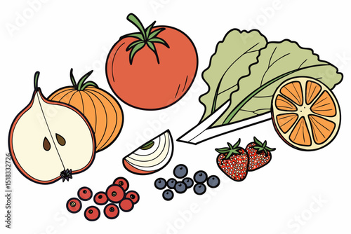 set of vegetables