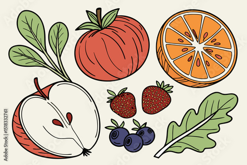 set of fruits
