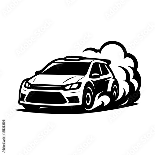 Rally car icon in transparent background
