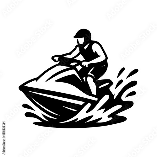 Jet ski icon in transparent background
