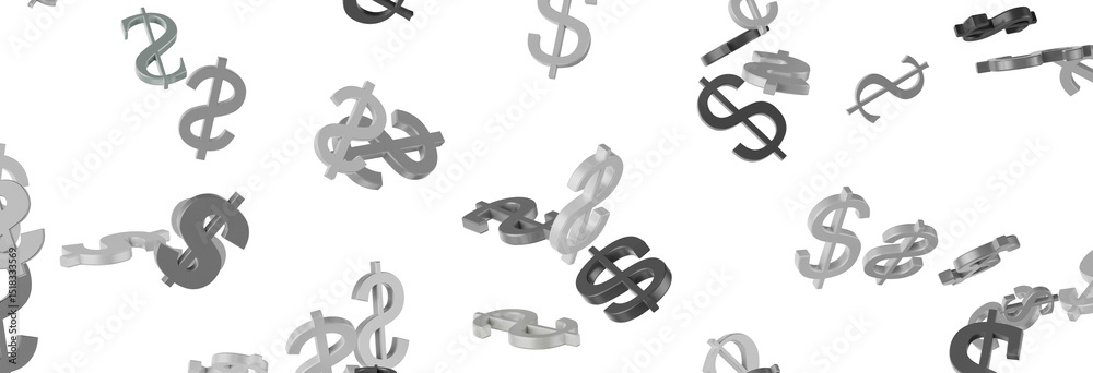 Obraz premium Flying money on white background.