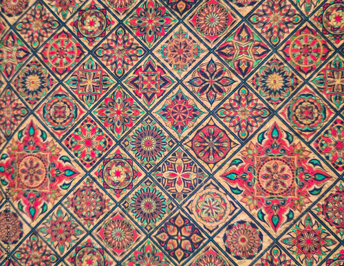Colorful vintage seamless pattern with floral elements. Seamless pattern. Vintage decorative elements. Hand drawn background. Islam, Arabic, Indian, motifs. Perfect for printing