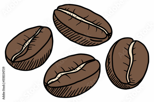 coffee beans isolated on white