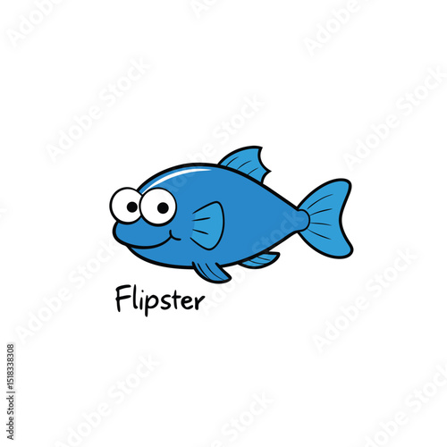 blue fish cartoon