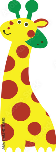 Giraffe cartoon hand made illustration clipart drawing graphic art animal
