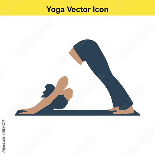 Yoga pose illustration downward facing dog and puppy pose