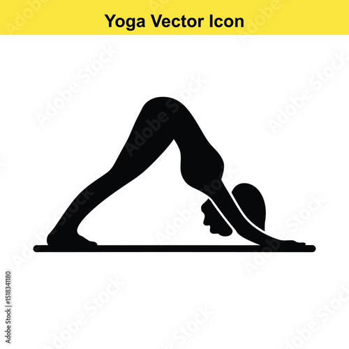 Woman practicing downward facing dog yoga pose on mat