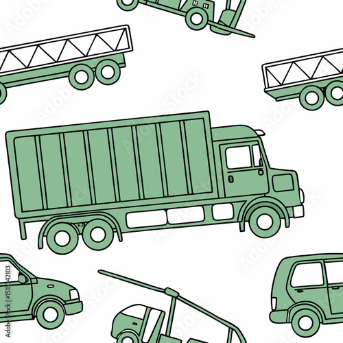 set of trucks vector