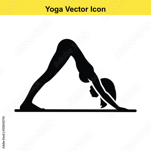 Woman practicing downward facing dog yoga pose on mat