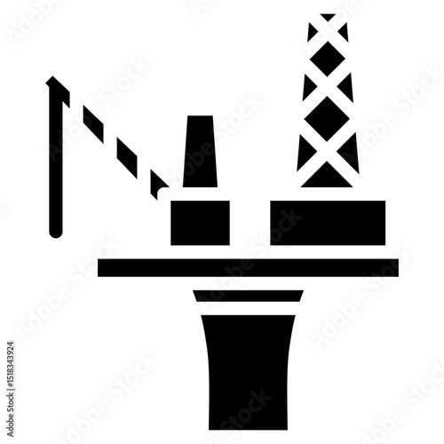 Oil Rig Platform  Icon Element For Design