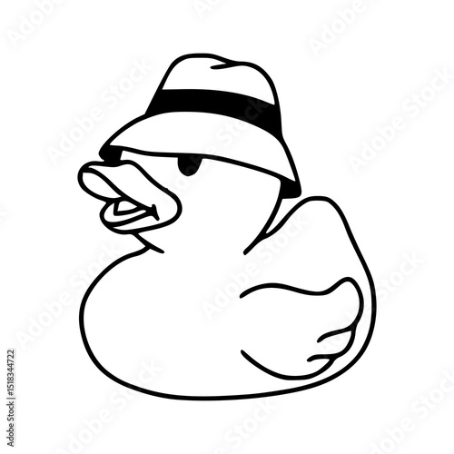 cool rubber duck character line art