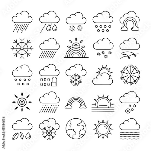 weather icons set vector
