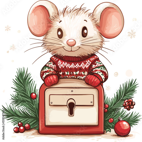 mouse and christmas gift