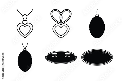 A delightful set of vector labels and buttons, perfect for holiday decoration with vintage gold and silver ornaments, featuring intricate floral illustrations and charming heart silhouettes for cards,