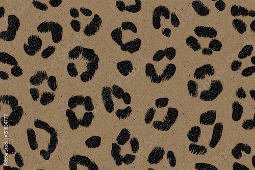 Textured brown and black leopard spots pattern photo