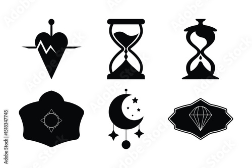 Vector illustration of an hourglass icon, a timeless symbol of sand and love's fleeting minute
