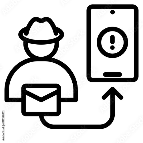 Phishing icon in vector illustration