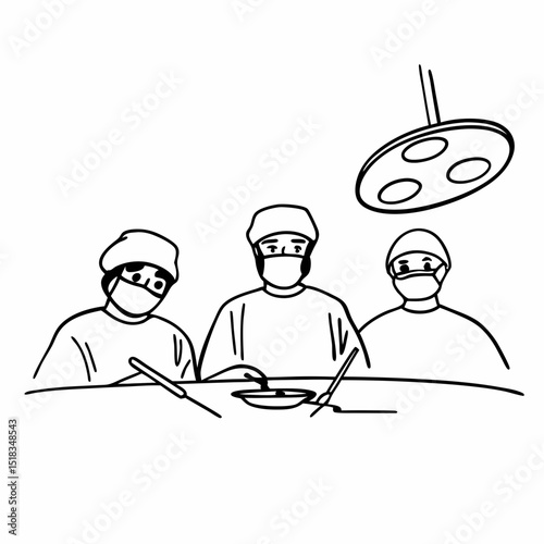 Surgical team performing medical procedure