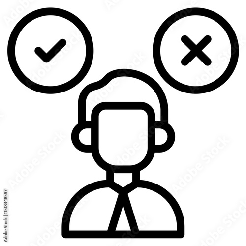 Rejection of advertising icon in vector illustration