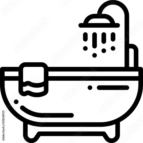 Bathtub with Shower Online  Icon