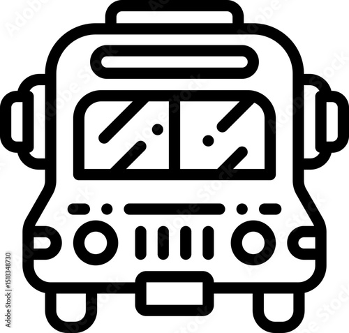 Bus Front View Outline Icon