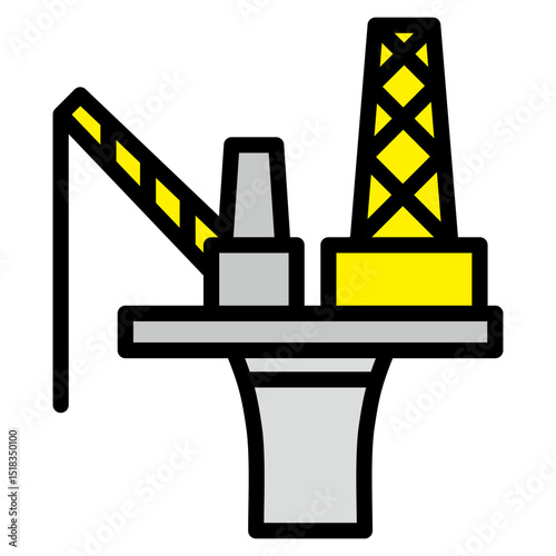 Oil Rig Platform  Icon Element For Design