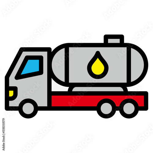 Fuel Truck  Icon Element For Design