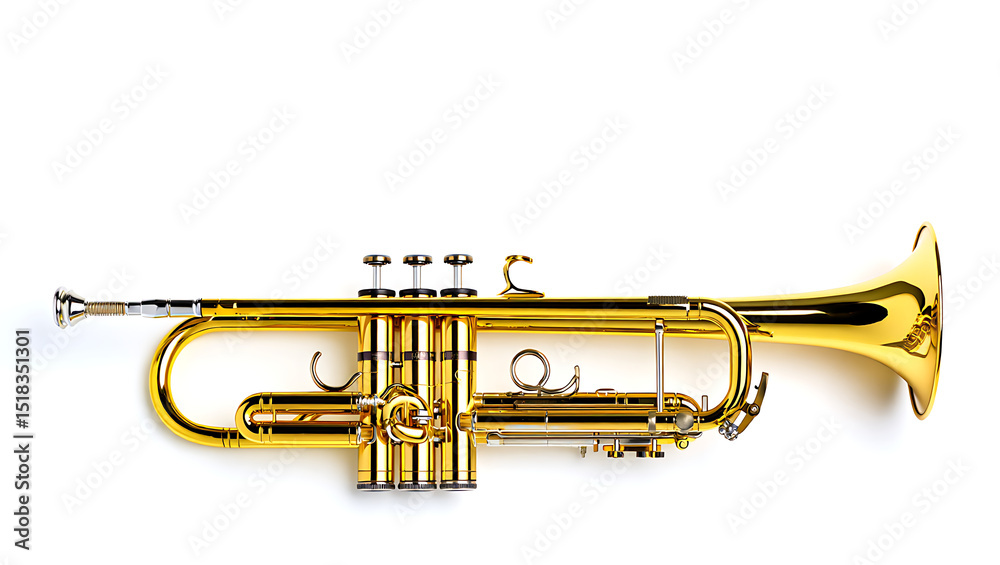 Obraz premium brass trumpet isolated on white